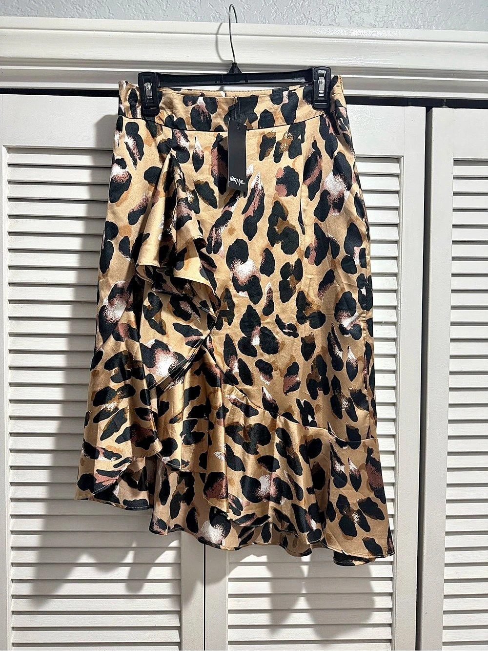 Nasty Gal So Fierce Leopard Skirt Animal Print High Low Skirt UK 12 NWT